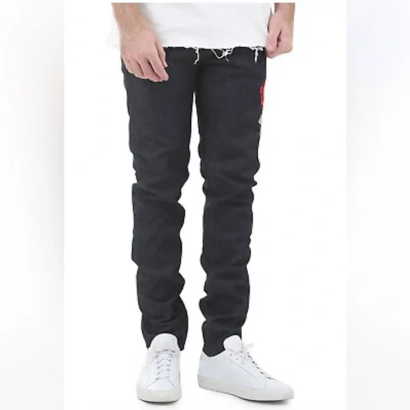 NWT Publish Brand Jeans Zachariah Floral Rose Embroidery Skinny Raw Indigo